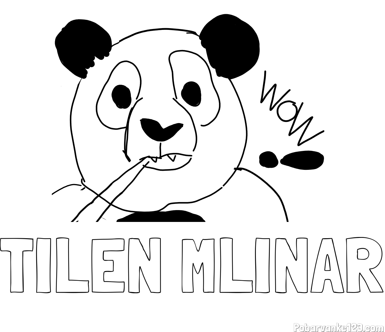 Pobarvanka imena TILEN MLINAR in pobarvanka “Prestrašena panda”