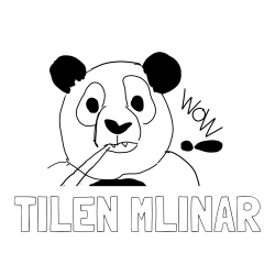 Pobarvanka imena TILEN MLINAR in pobarvanka “Prestrašena panda”