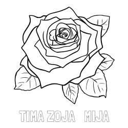 Online izdelana pobarvanka - Pobarvanka imena TIMA ZOJA   MIJA in pobarvanka vrtnice