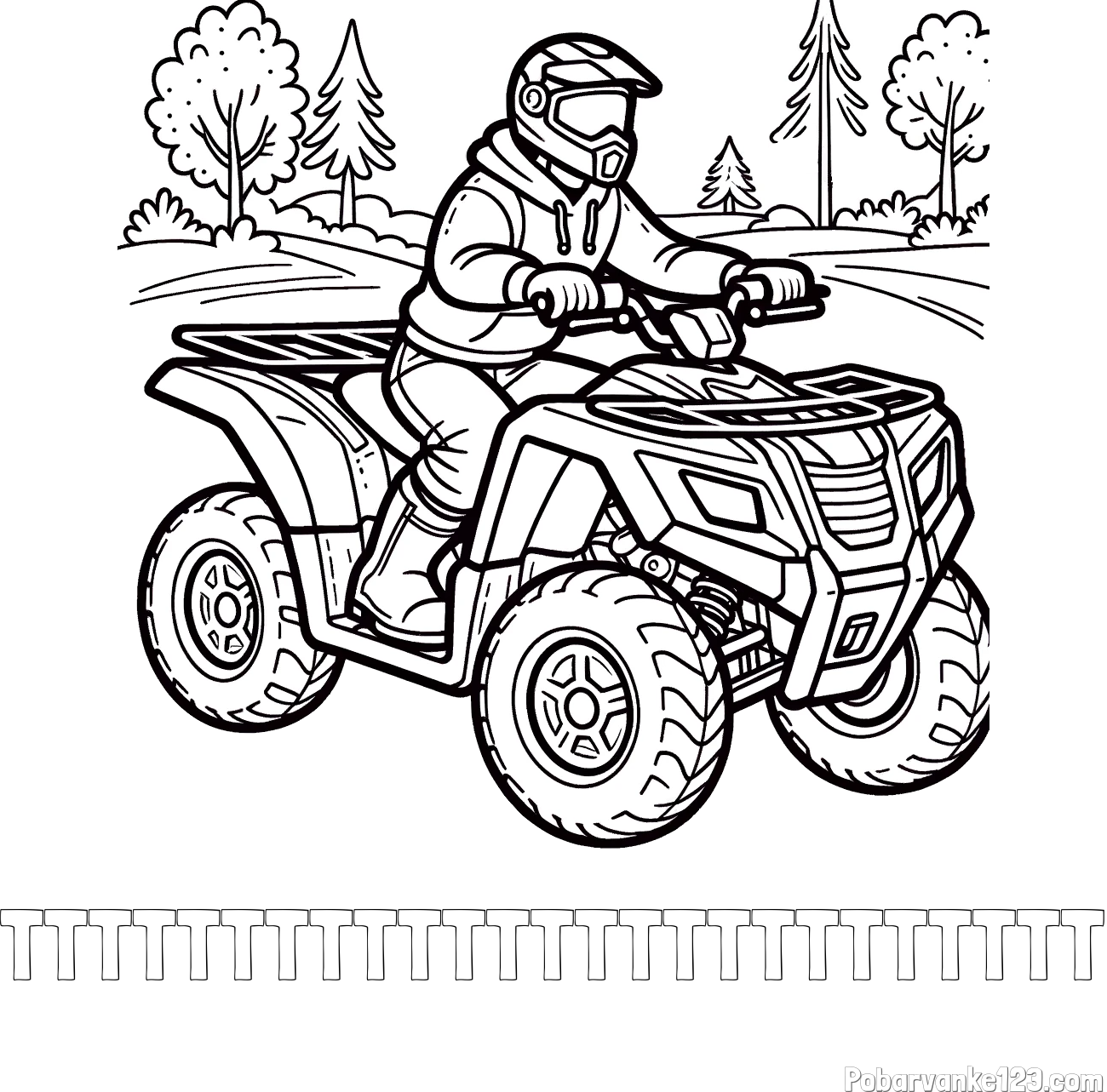 Pobarvanka imena TTTTTTTTTTTTTTTTTTTTTTTTT in pobarvanka motorista na štirikolesniku