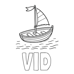 Online izdelana pobarvanka - Pobarvanka imena VID in preprosta pobarvanka ladjice