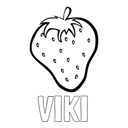Pobarvanka imena VIKI in pobarvanka sočne jagode