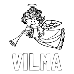 Pobarvanka imena VILMA in pobarvanka angelčka