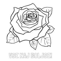 Online izdelana pobarvanka - Pobarvanka imena VSE NAJ BOLJŠE! in pobarvanka vrtnice