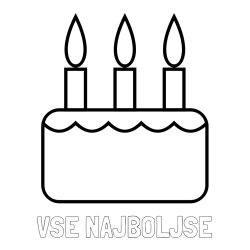 Online izdelana pobarvanka - Pobarvanka imena VSE NAJBOLJŠE in pobarvanka rojstnodnevne torte za 3. rojstni dan