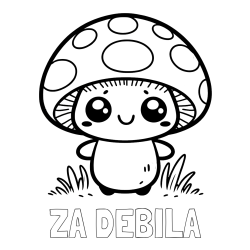 Online izdelana pobarvanka - Pobarvanka imena ZA DEBILA in otroška pobarvanka gobe