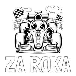 Online izdelana pobarvanka - Pobarvanka imena ZA ROKA in otroška pobarvanka FORMULA 1