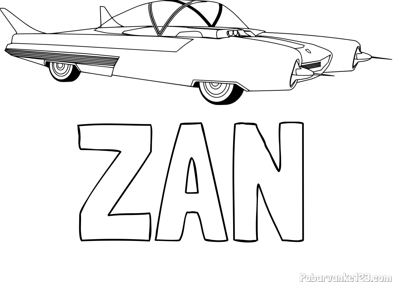 Pobarvanka imena ŽAN in pobarvanka vesoljskega avtomobila