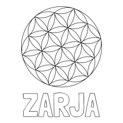 Online izdelana pobarvanka - Pobarvanka imena ZARJA in mandale 2