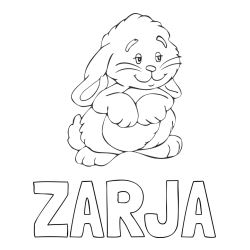 Online izdelana pobarvanka - Pobarvanka imena ZARJA in pobarvanka zajčka