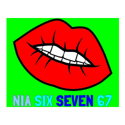Pobarvana pobarvanka - Pobarvanka imena NIA SIX SEVEN 67 in pobarvanka ustnic