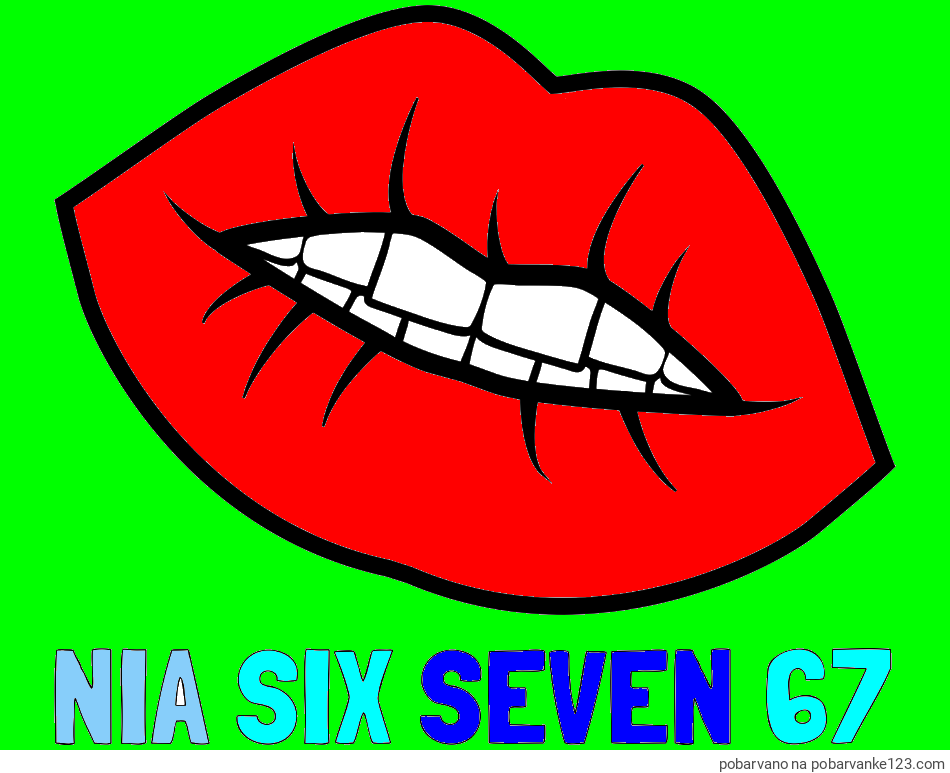 POBARVANA POBARVANKA - Pobarvanka imena NIA SIX SEVEN 67 in pobarvanka ustnic