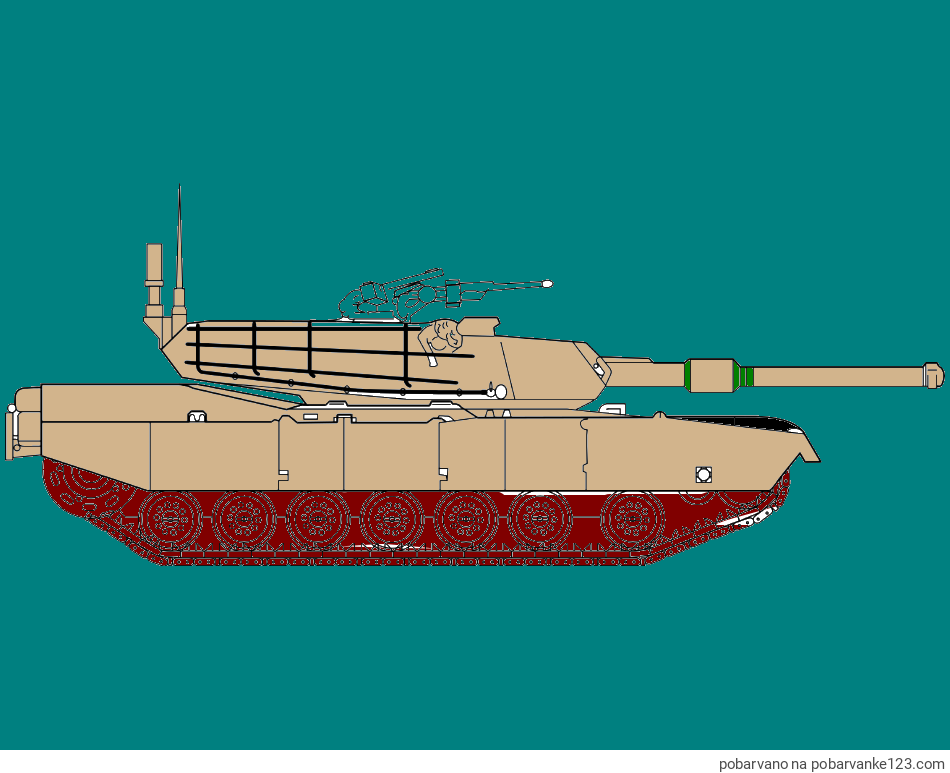 POBARVANA POBARVANKA - Pobarvanka tanka M1 Abrams