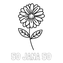 Online izdelana pobarvanka - Pobarvanka imena 50 JANA 50 in pobarvanka rožice