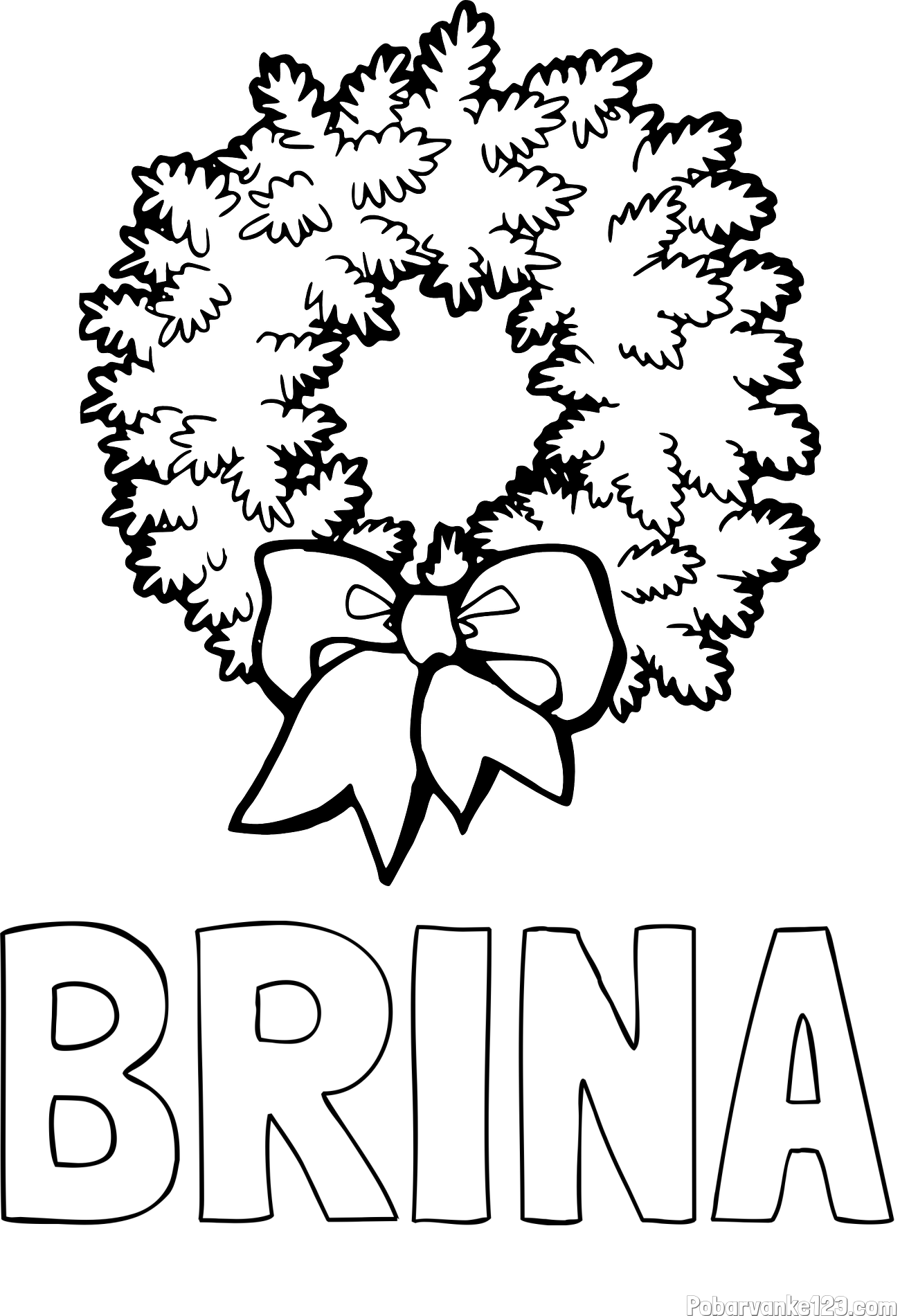 Pobarvanka imena BRINA in adventni venček