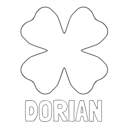 Online izdelana pobarvanka - Pobarvanka imena DORIAN in pobarvanka štiriperesna deteljica