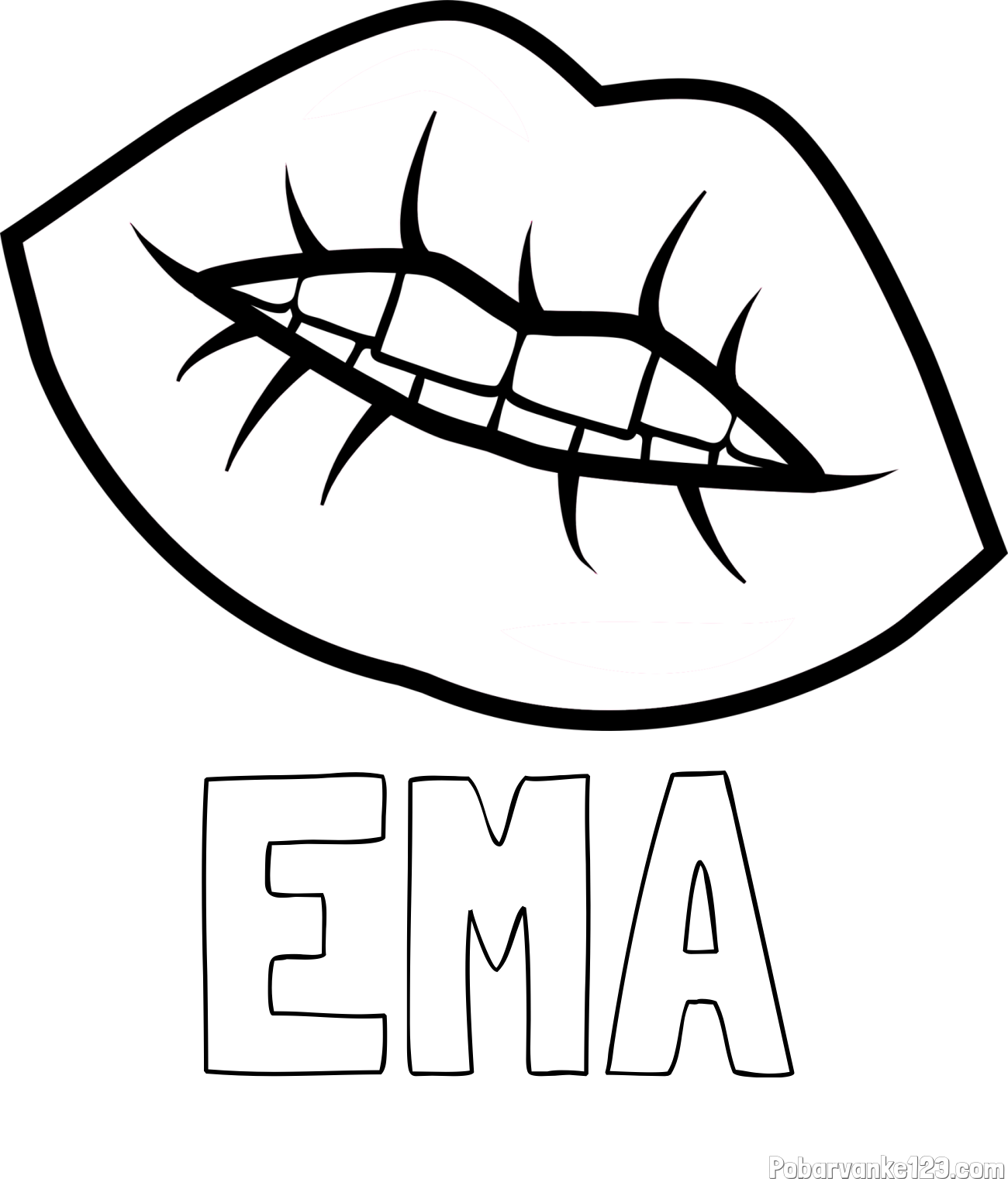 Pobarvanka imena EMA in pobarvanka ustnic