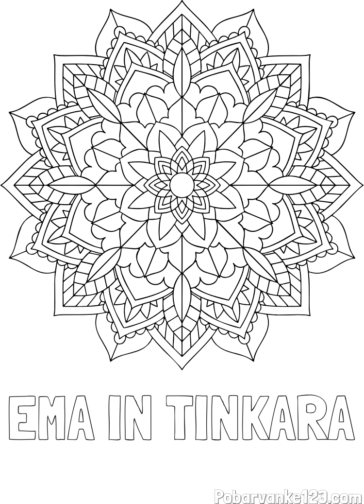 Pobarvanka imena EMA IN TINKARA in Čudovita pobarvanka mendale