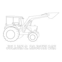 Online izdelana pobarvanka - Pobarvanka imena JULIJAN 2. ROJSTNI DAN in traktor 2