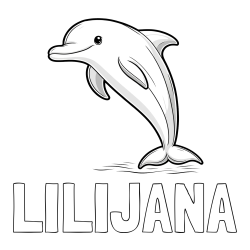 Pobarvanka imena LILIJANA in pobarvanka delfina