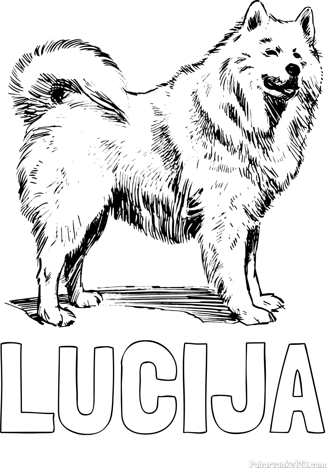 Pobarvanka imena LUCIJA in pobarvanka čudovitega samojega