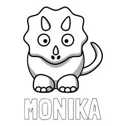 Online izdelana pobarvanka - Pobarvanka imena MONIKA in pobarvanka dinozavra triceratops