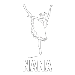 Online izdelana pobarvanka - Pobarvanka imena NANA in pobarvanka ljubke baletke