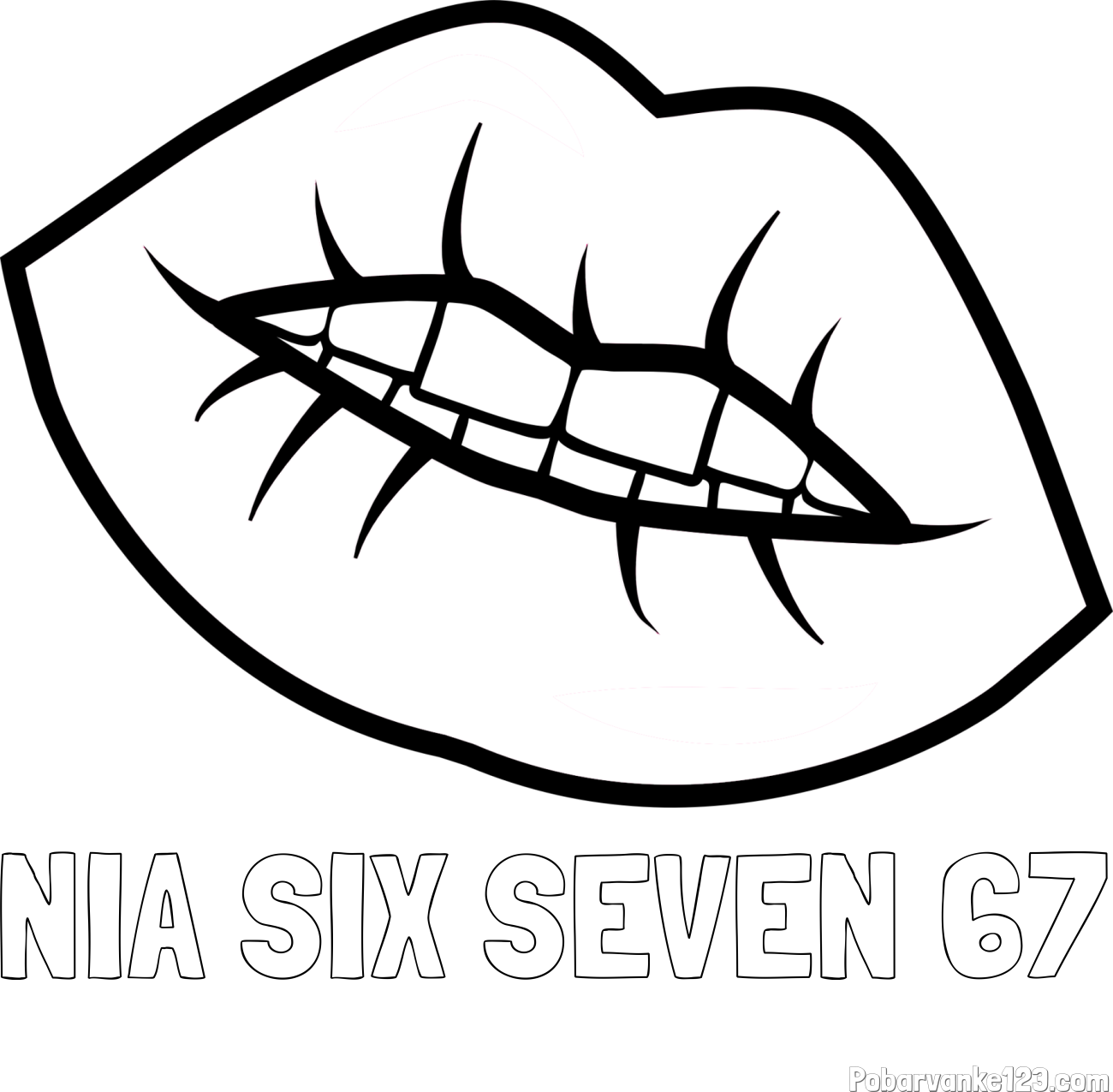 Pobarvanka imena NIA SIX SEVEN 67 in pobarvanka ustnic