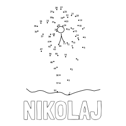 Online izdelana pobarvanka - Pobarvanka imena NIKOLAJ in Črtna pobarvanka cvetlice
