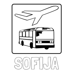 Online izdelana pobarvanka - Pobarvanka imena SOFIJA in avtobus in letalo