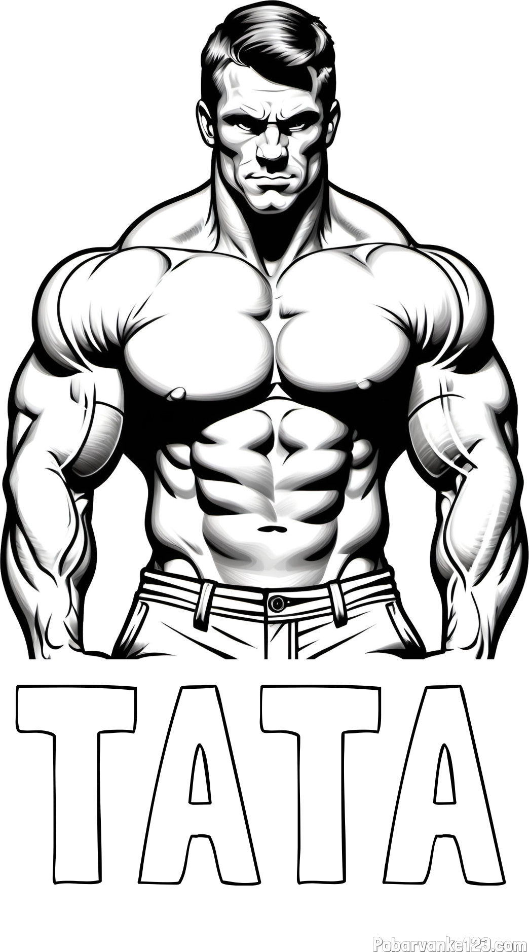 Pobarvanka imena TATA in pobarvanka bodybuilder-ja