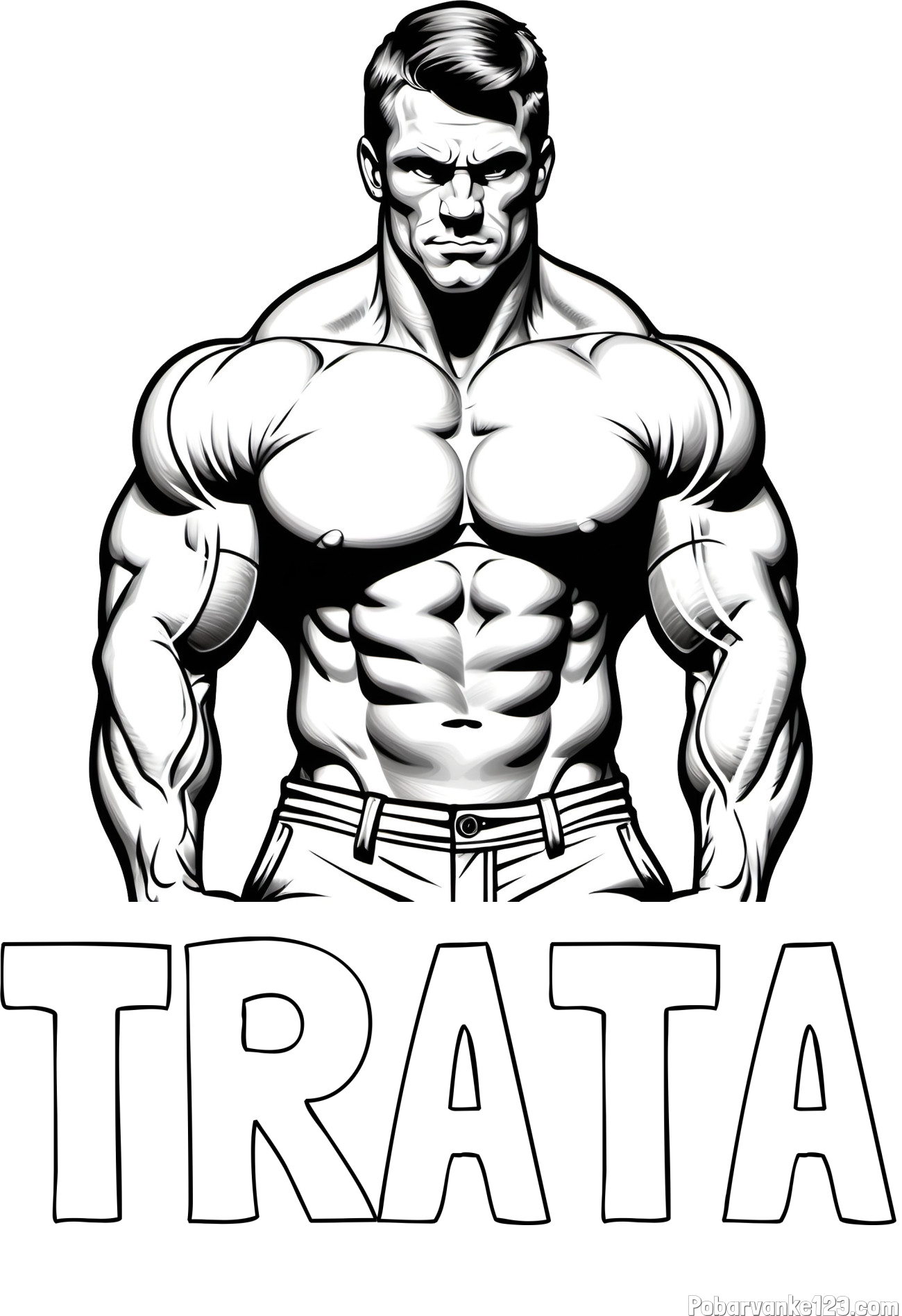 Pobarvanka imena TRATA in pobarvanka bodybuilder-ja