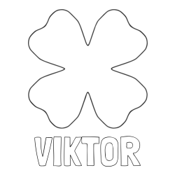 Online izdelana pobarvanka - Pobarvanka imena VIKTOR in pobarvanka štiriperesna deteljica