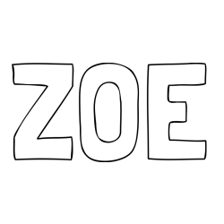 Online izdelana pobarvanka - Pobarvanka imena ZOE