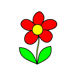 Pobarvana pobarvanka - Otroška pobarvanka rože