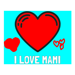 Pobarvana pobarvanka - Pobarvanka imena I LOVE MAMI in pobarvanka lepega srčka