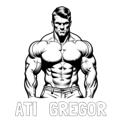 Online izdelana pobarvanka - Pobarvanka imena ATI   GREGOR in pobarvanka bodybuilder-ja