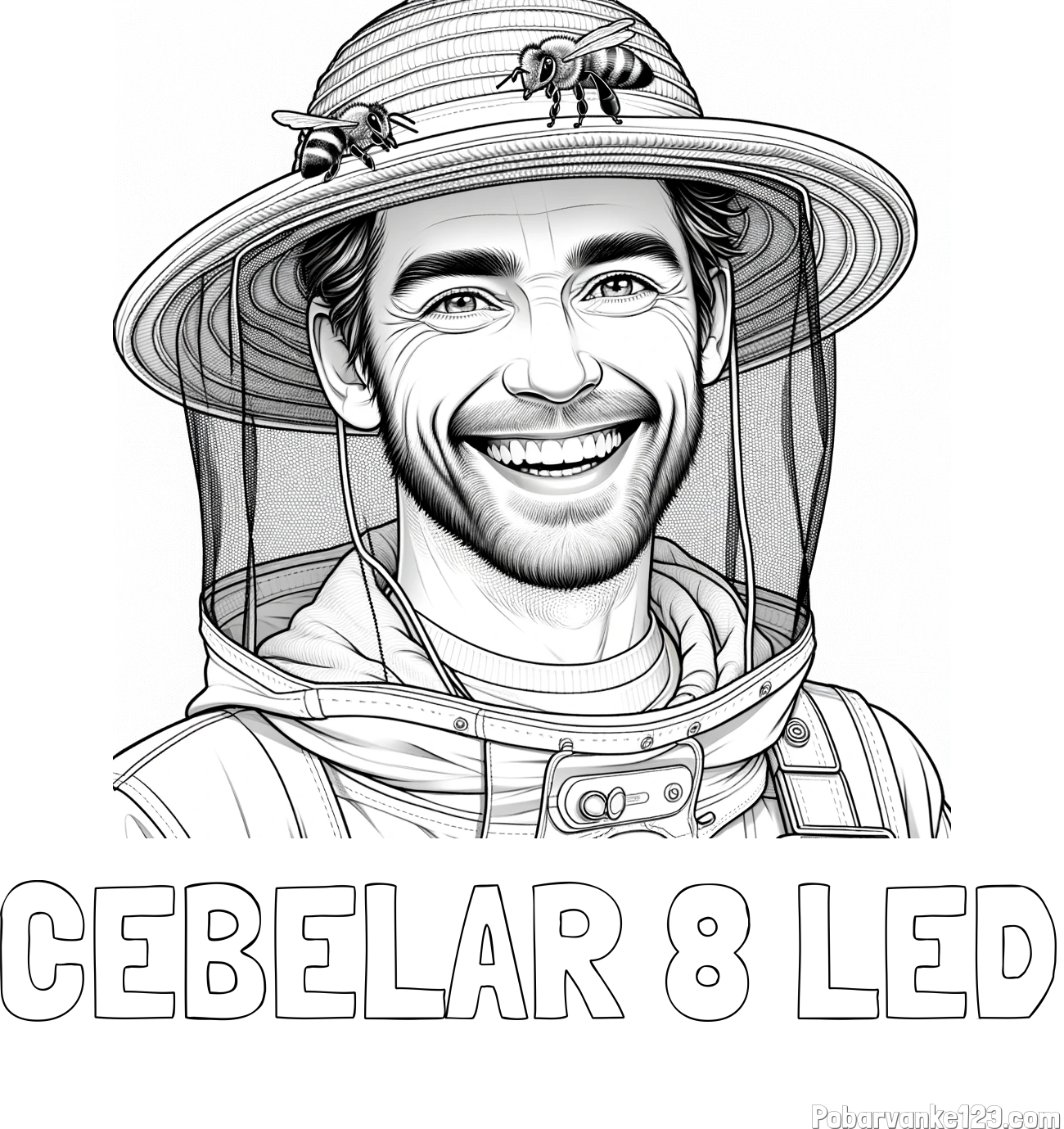 Pobarvanka imena ČEBELAR 8 LED in pobarvanka veselega čebelarja