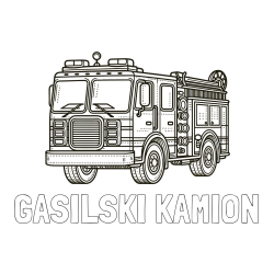 Online izdelana pobarvanka - Pobarvanka imena GASILSKI KAMION in pobarvanka gasilskega avta