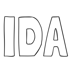 Online izdelana pobarvanka - Pobarvanka imena IDA