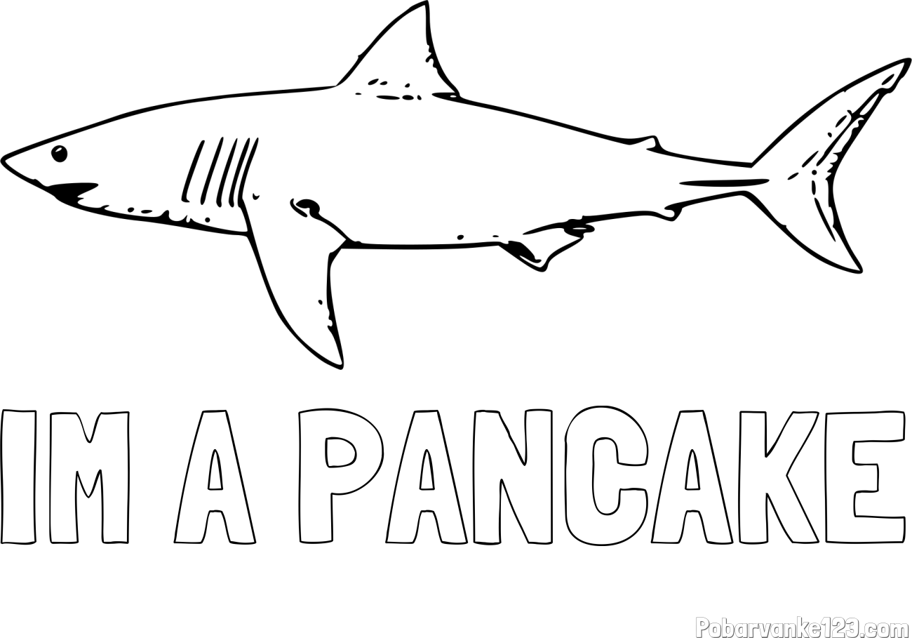 Pobarvanka imena IM A PANCAKE in pobarvanka morskega psa