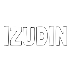 Online izdelana pobarvanka - Pobarvanka imena IZUDIN
