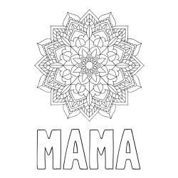 Online izdelana pobarvanka - Pobarvanka imena MAMA in Čudovita pobarvanka mendale
