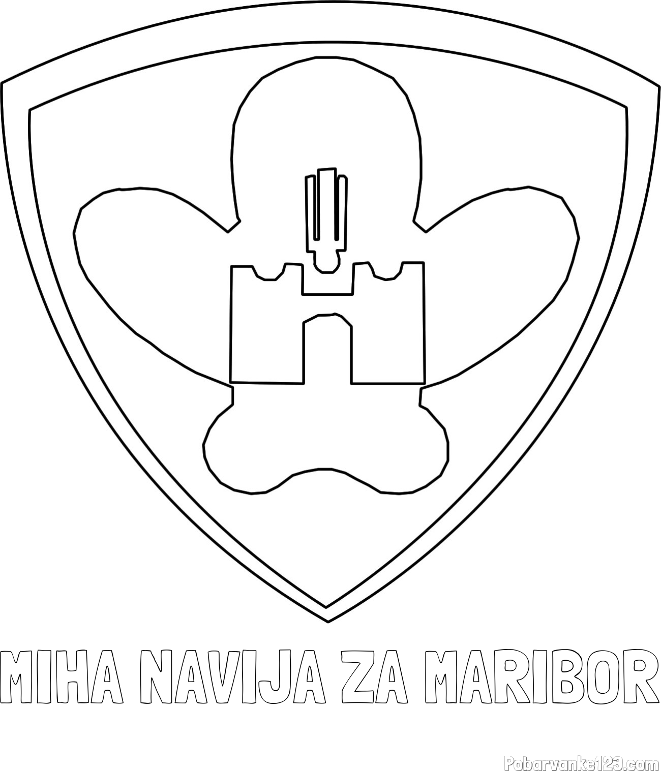 Pobarvanka imena MIHA NAVIJA ZA MARIBOR in pobarvanka NK Maribor (grb)