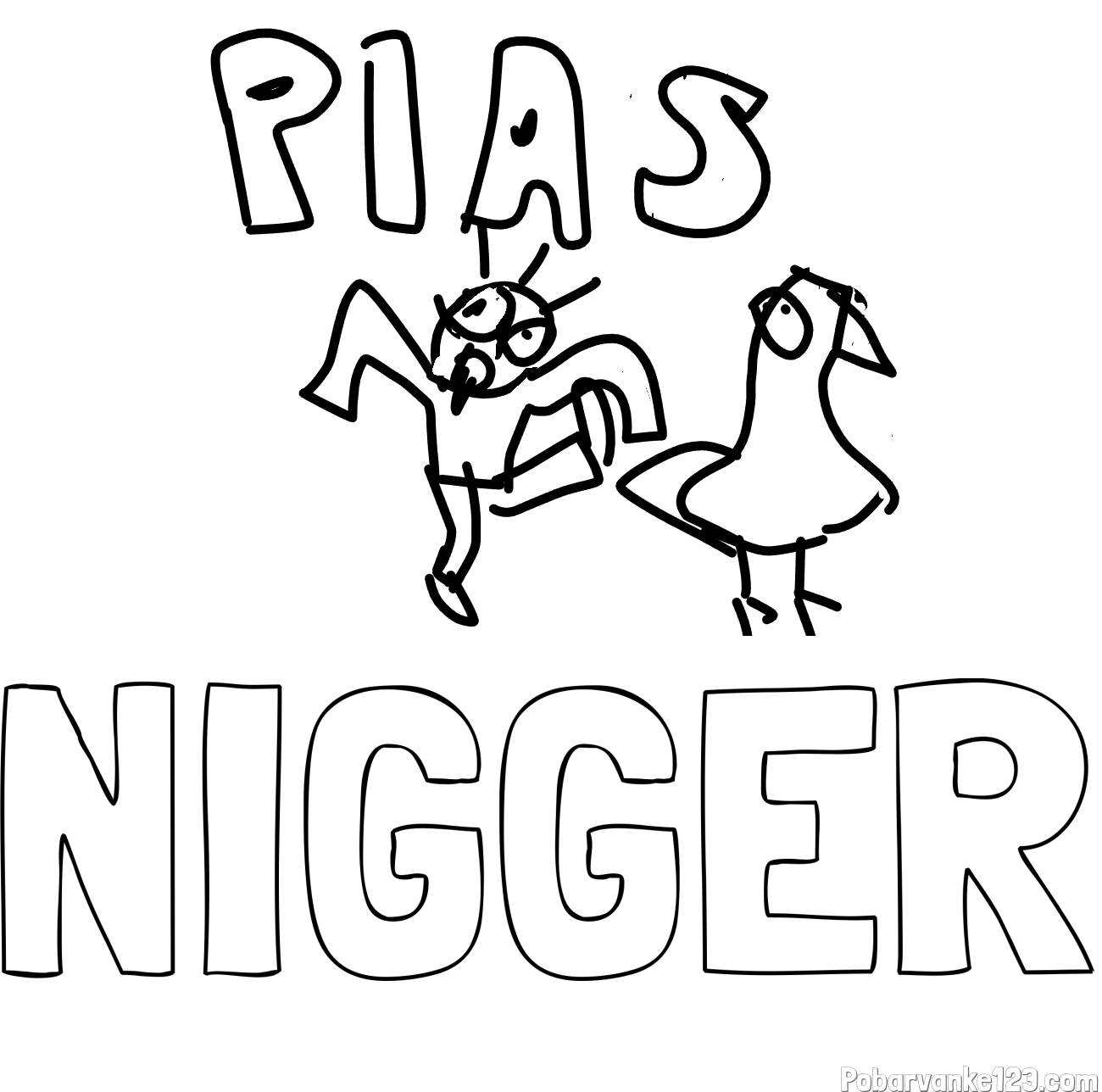 Pobarvanka imena NIGGER in P.I.A.S