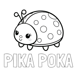 Online izdelana pobarvanka - Pobarvanka imena PIKA POKA in pobarvanka ljubke pikapolonice