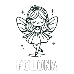 Online izdelana pobarvanka - Pobarvanka imena POLONA in enostavna pobarvanka čarobne vile