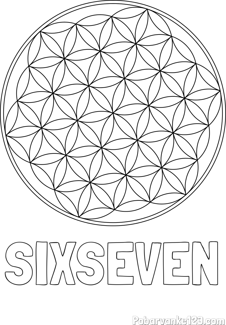 Pobarvanka imena SIX-SEVEN in mandale