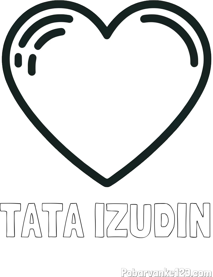 Pobarvanka imena TATA IZUDIN in pobarvanka lepega srčka