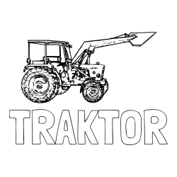 Online izdelana pobarvanka - Pobarvanka imena TRAKTOR in pobarvanka starega traktorja